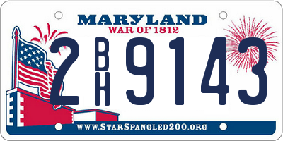 MD license plate 2BH9143
