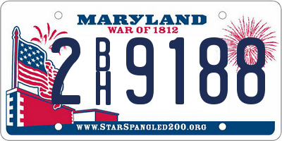 MD license plate 2BH9188