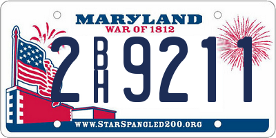 MD license plate 2BH9211