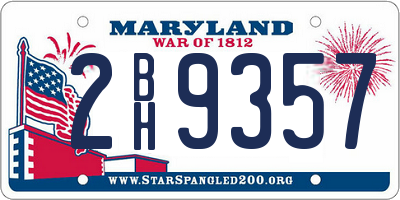 MD license plate 2BH9357