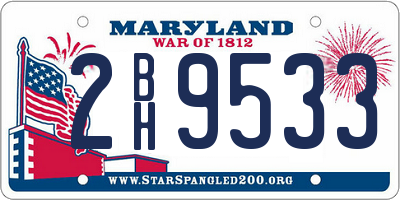 MD license plate 2BH9533