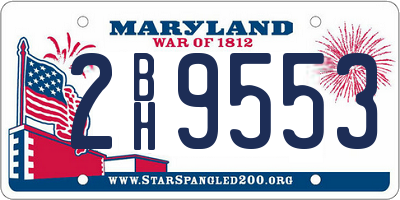 MD license plate 2BH9553
