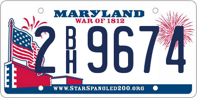 MD license plate 2BH9674