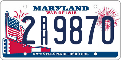 MD license plate 2BH9870
