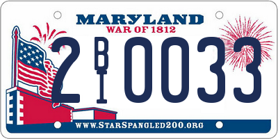 MD license plate 2BI0033