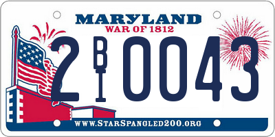 MD license plate 2BI0043