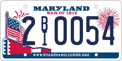 MD license plate 2BI0054