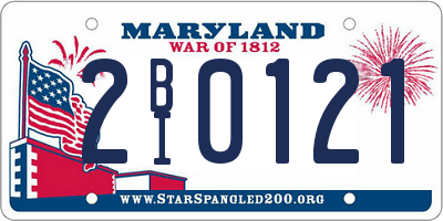 MD license plate 2BI0121