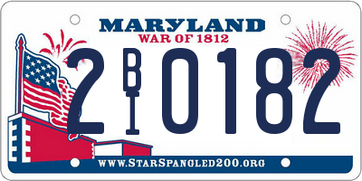 MD license plate 2BI0182