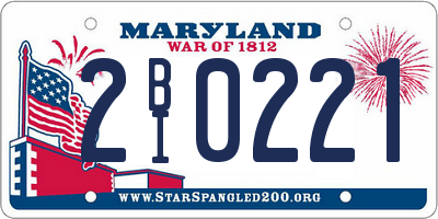 MD license plate 2BI0221