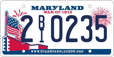 MD license plate 2BI0235