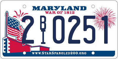 MD license plate 2BI0251