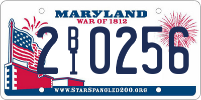 MD license plate 2BI0256