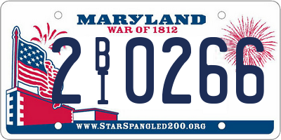 MD license plate 2BI0266