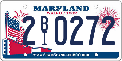 MD license plate 2BI0272