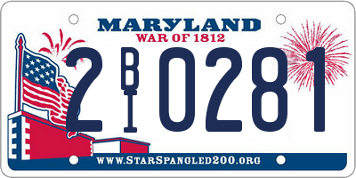 MD license plate 2BI0281