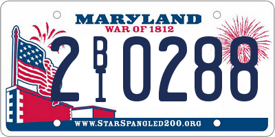 MD license plate 2BI0288