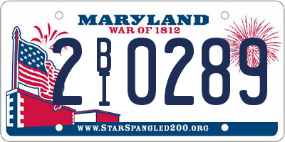 MD license plate 2BI0289