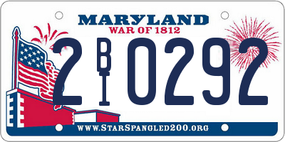 MD license plate 2BI0292