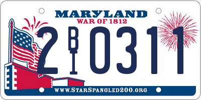 MD license plate 2BI0311