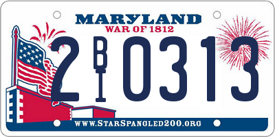 MD license plate 2BI0313