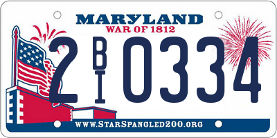 MD license plate 2BI0334
