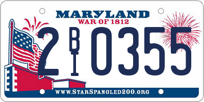 MD license plate 2BI0355