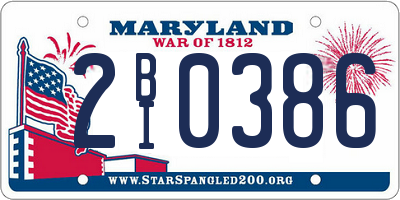 MD license plate 2BI0386
