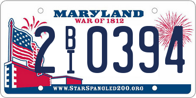 MD license plate 2BI0394
