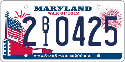 MD license plate 2BI0425