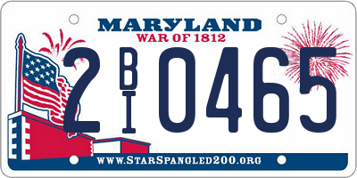 MD license plate 2BI0465