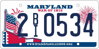 MD license plate 2BI0534