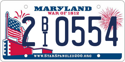 MD license plate 2BI0554