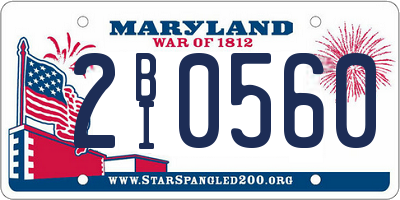 MD license plate 2BI0560