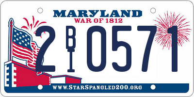 MD license plate 2BI0571