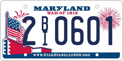 MD license plate 2BI0601