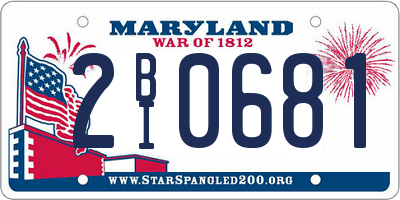 MD license plate 2BI0681