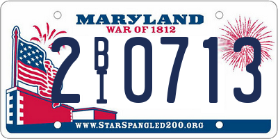 MD license plate 2BI0713