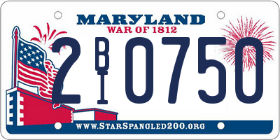 MD license plate 2BI0750