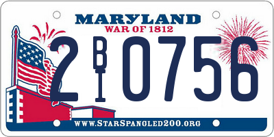 MD license plate 2BI0756