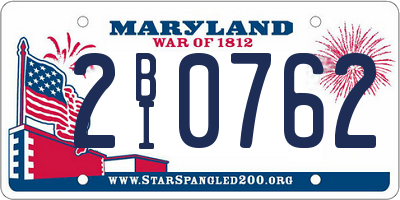 MD license plate 2BI0762