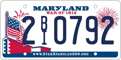 MD license plate 2BI0792