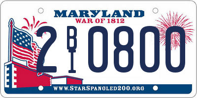 MD license plate 2BI0800