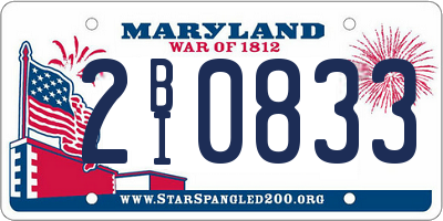 MD license plate 2BI0833