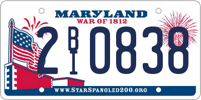 MD license plate 2BI0838