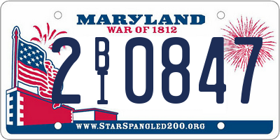 MD license plate 2BI0847