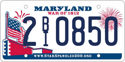 MD license plate 2BI0850