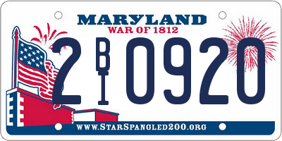 MD license plate 2BI0920
