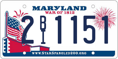 MD license plate 2BI1151