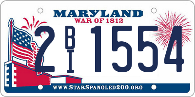 MD license plate 2BI1554